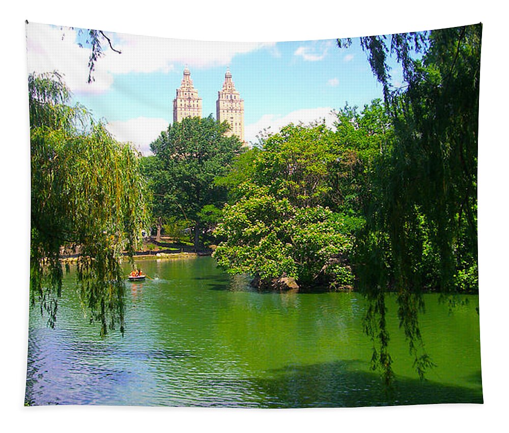 Natureprint Tapestry featuring the photograph Lakeside In Manhattan, New York by Monique Wegmueller