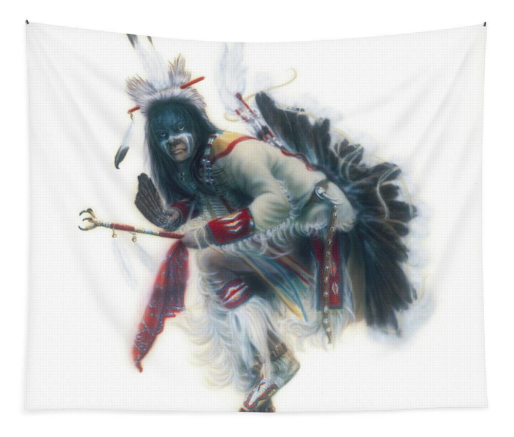  Tapestry featuring the painting Lakota Dancer by Wayne Pruse