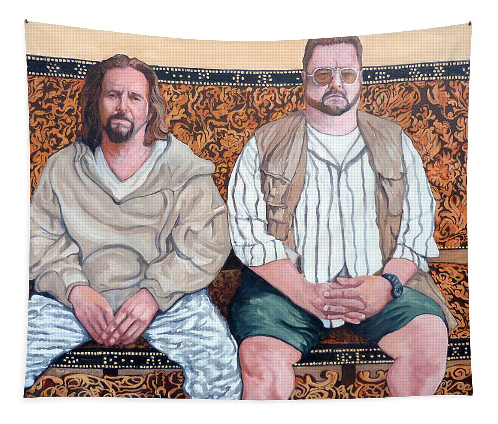 The Dude Tapestry featuring the painting Lament for Donny by Tom Roderick
