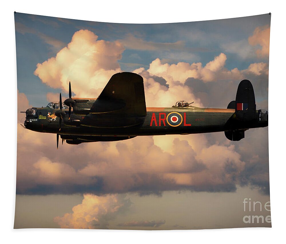 Lancaster Bomber Tapestry featuring the digital art Lancaster L-Leader by Airpower Art