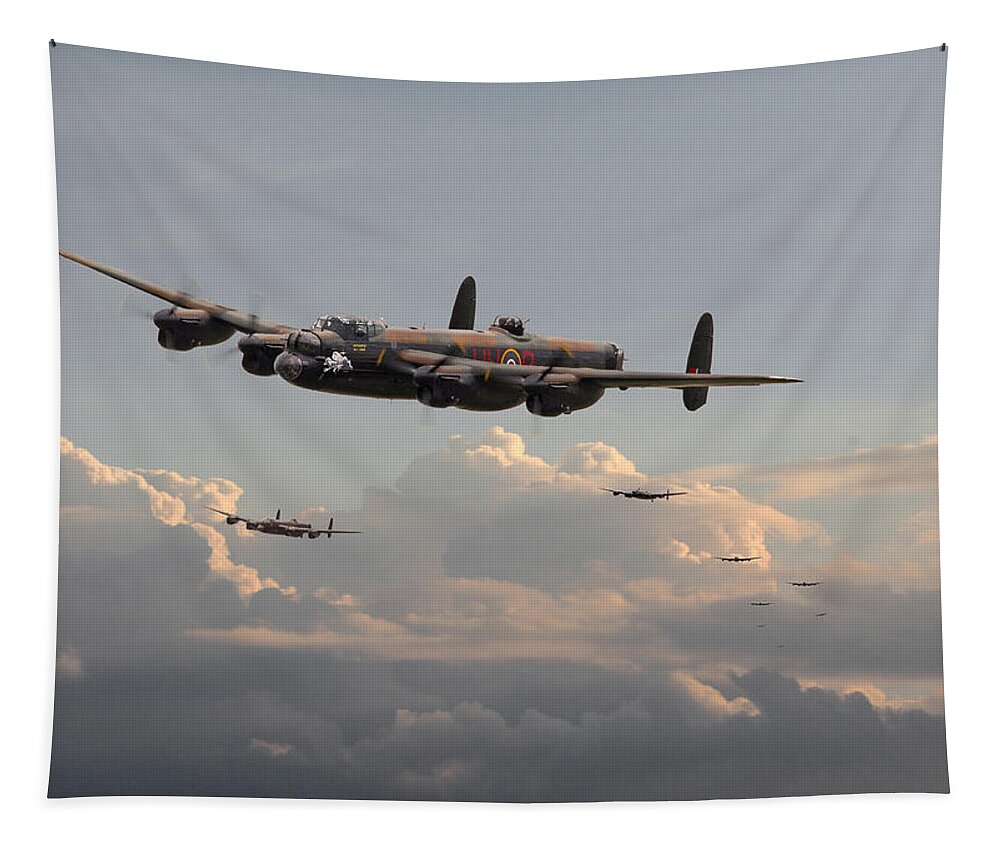 Aircraft Tapestry featuring the photograph Lancasters - 'Maximum Effort' by Pat Speirs