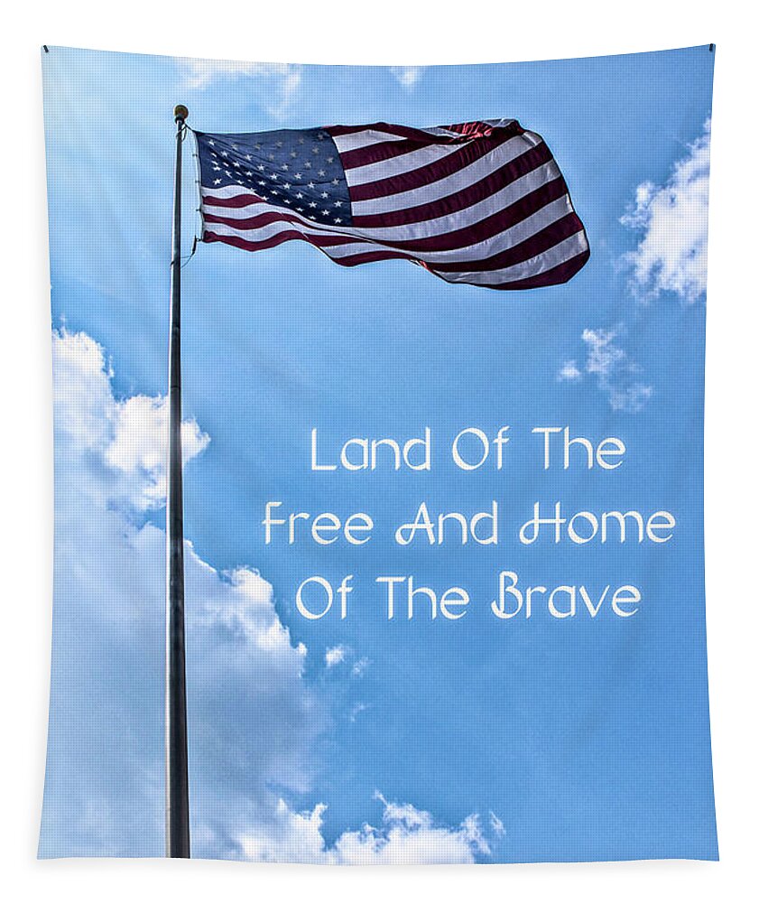American Flag Tapestry featuring the photograph Land Of The Free by Joann Copeland-Paul