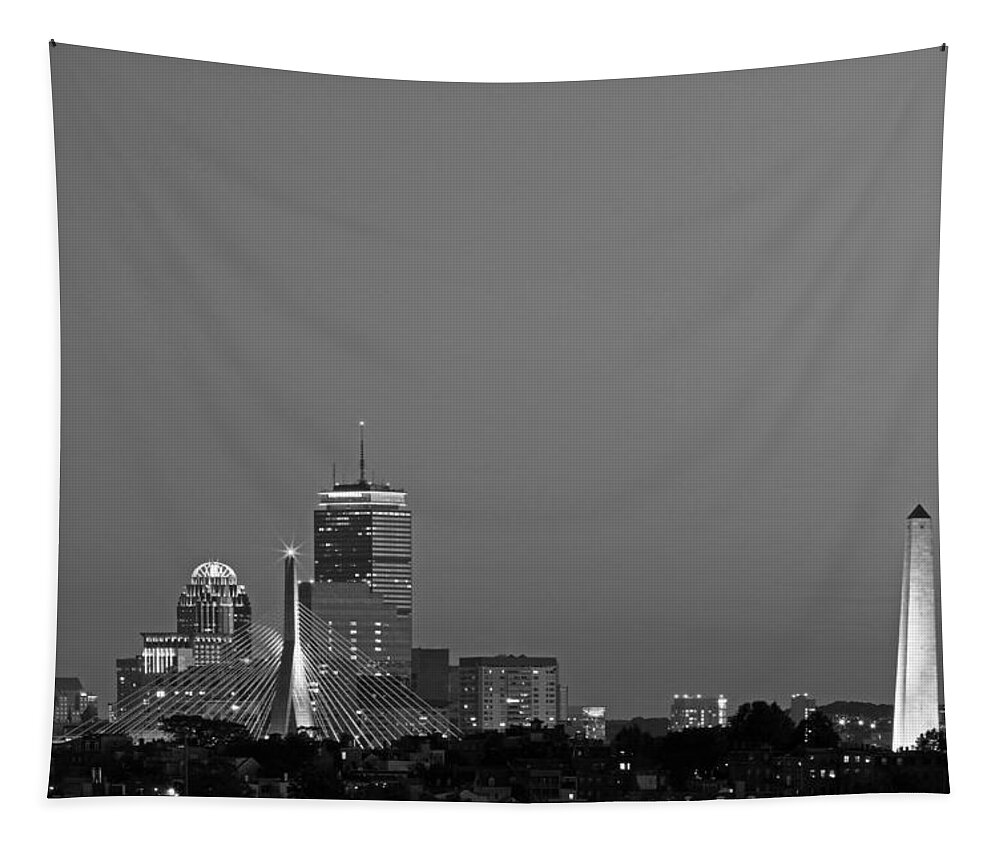 Boston B&w Tapestry featuring the photograph Landmarks of Boston by Juergen Roth