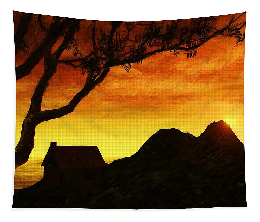 Fine Art Tapestry featuring the digital art Lands End 2 by David Lane