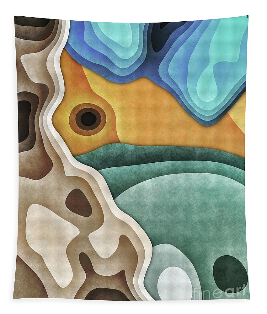 Earth Tones Tapestry featuring the digital art Landscape of Layers by Phil Perkins