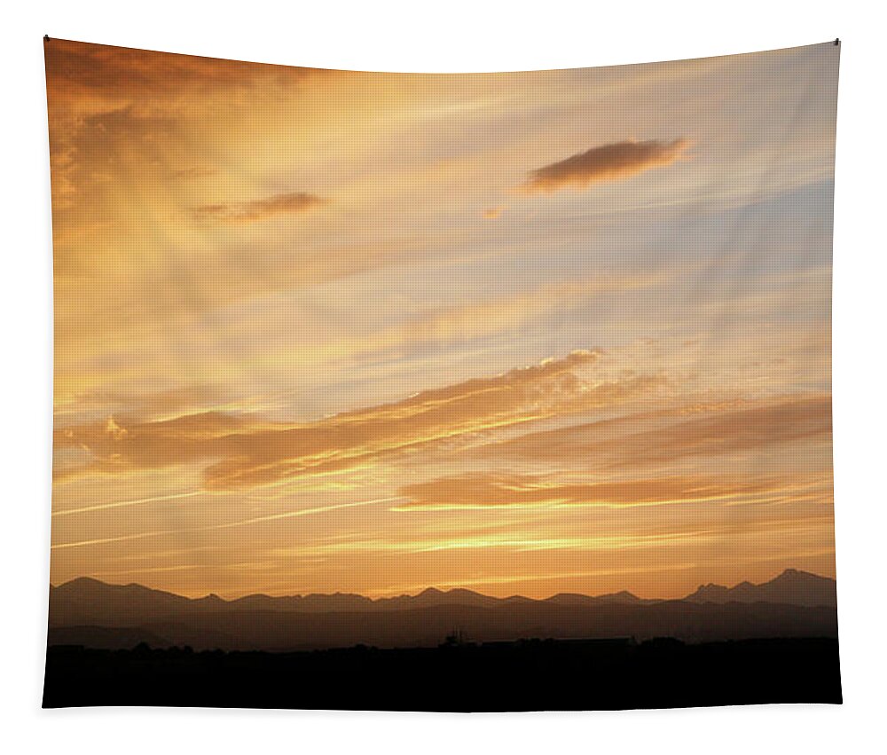 Sunset Tapestry featuring the photograph Large Western Sunset by Marilyn Hunt