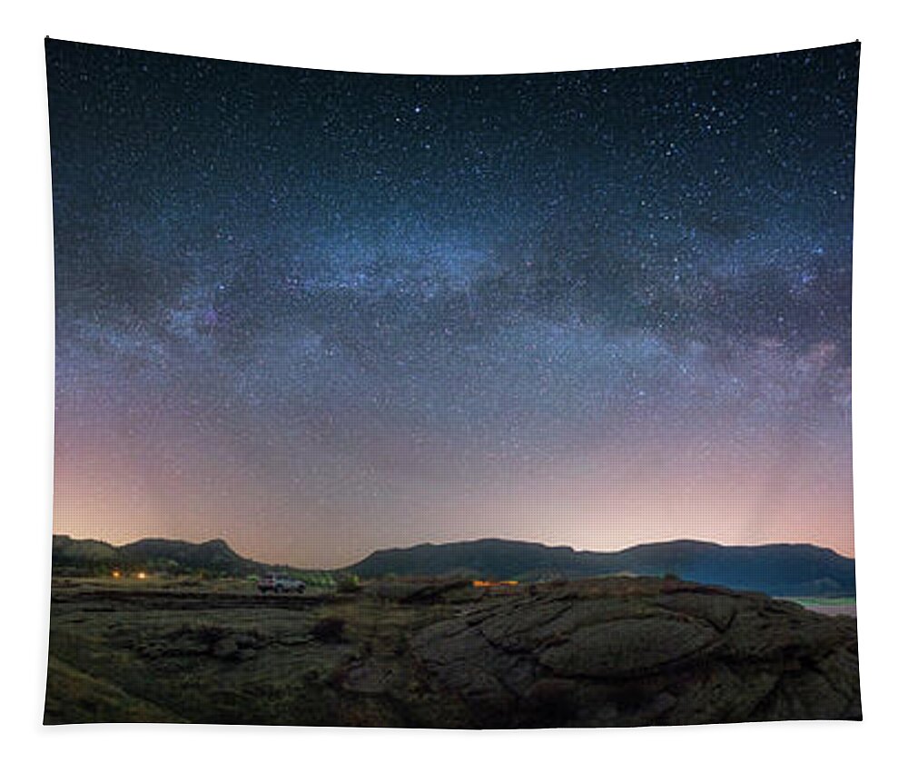 Milky Way Tapestry featuring the photograph Late Night Milky Show by Darren White
