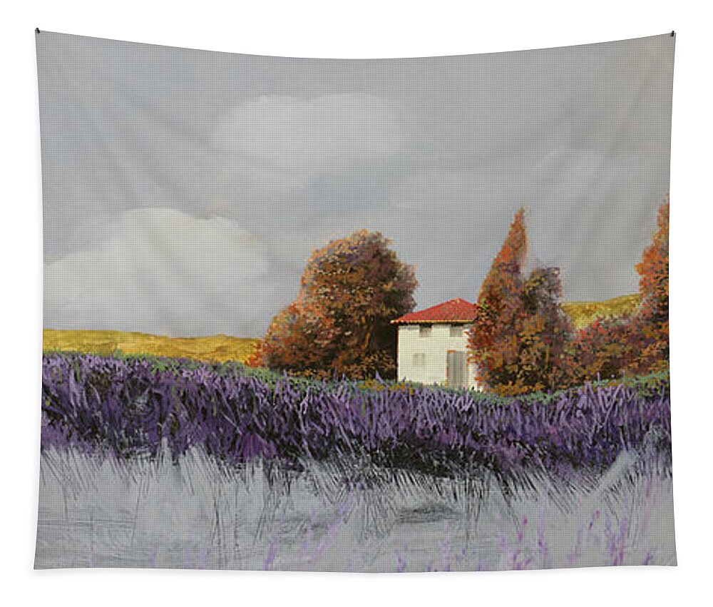 Lavender Tapestry featuring the painting Lavanda Orizzontale by Guido Borelli