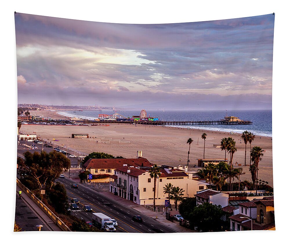 Sunset Tapestry featuring the photograph Lavender Sunset by Gene Parks