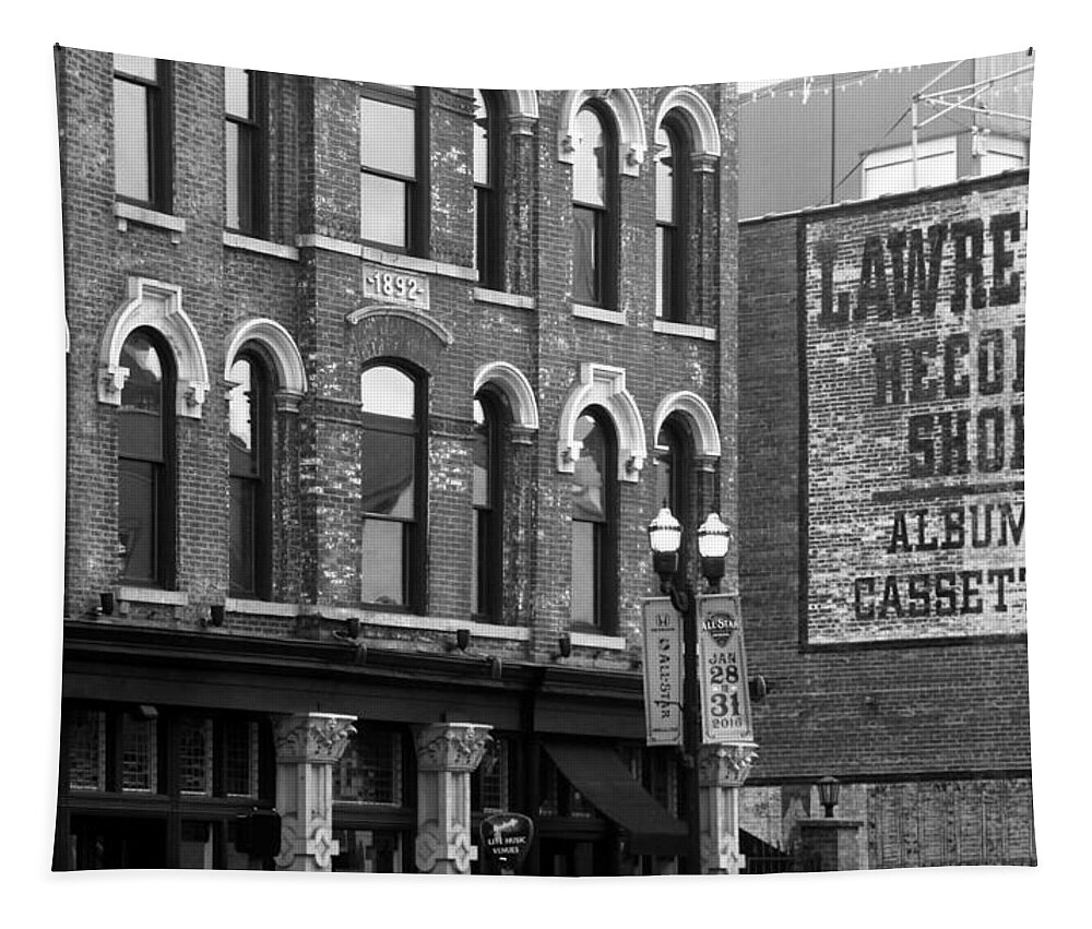 Nashville Tapestry featuring the photograph Lawrence Record Shop Nashville by Valerie Collins