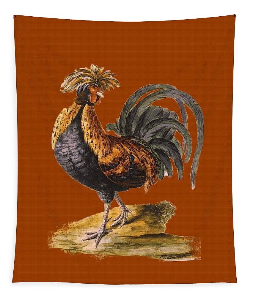 Le Coq Rooster T Shirt Design Tapestry featuring the digital art Le Coq Rooster T Shirt Design by Bellesouth Studio