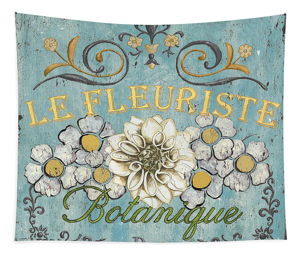 Flowers Tapestry featuring the painting Le Fleuriste de Botanique by Debbie DeWitt