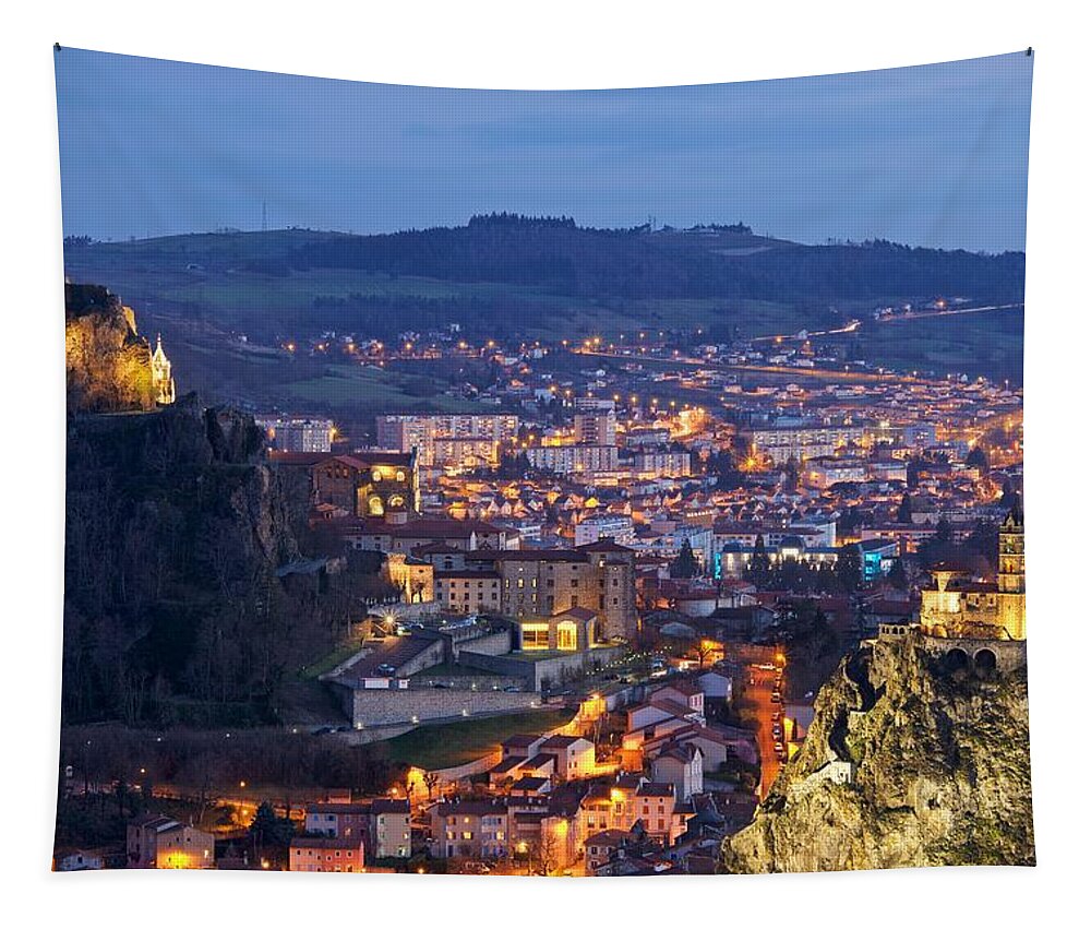Le Puy-en-velay Tapestry featuring the photograph Le Puy-en-Velay by Stephen Taylor
