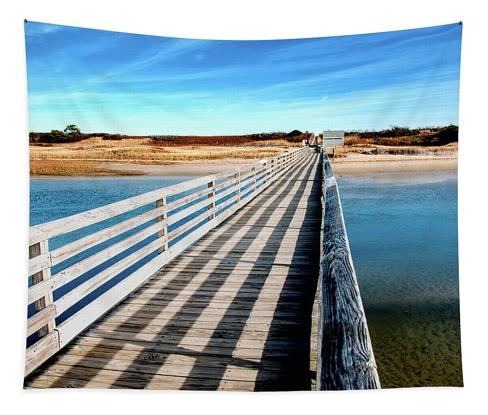 Footbridge Tapestry featuring the photograph Leading Lines by Greg Fortier