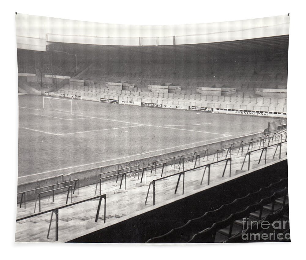 Leeds United Tapestry featuring the photograph Leeds - Elland Road - The Kop 2 - 1970 by Legendary Football Grounds