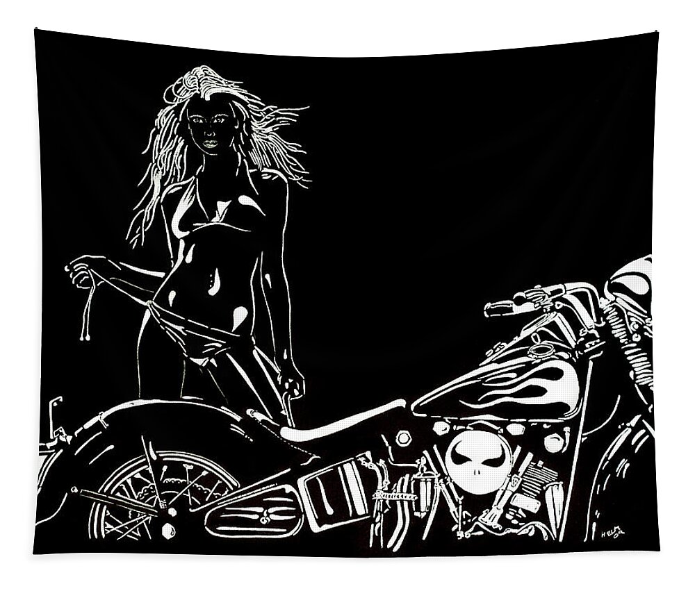  Sex Photographs Tapestry featuring the drawing Lets Go by Mayhem Mediums