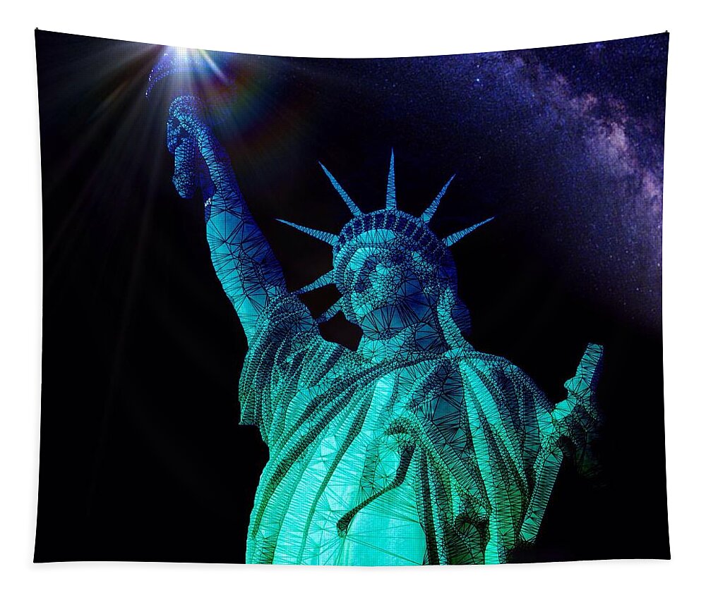 Liberty Tapestry featuring the painting Liberty Sky by Mark Taylor