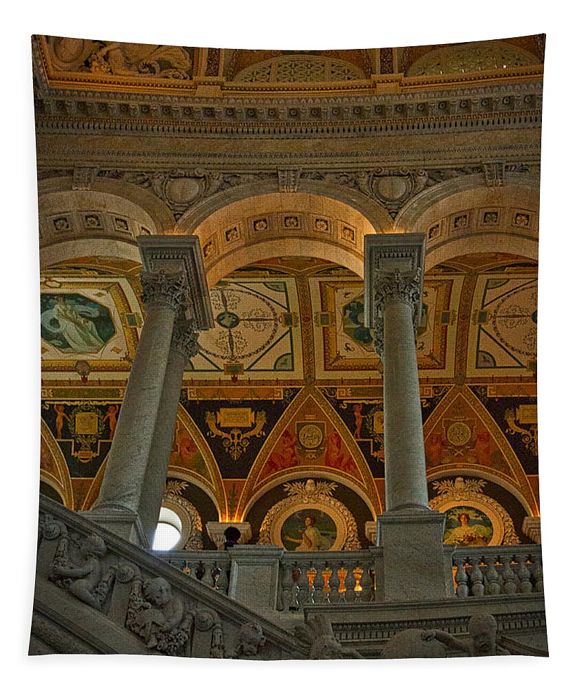 Congress Tapestry featuring the photograph Library of Congress Staircase by Stuart Litoff