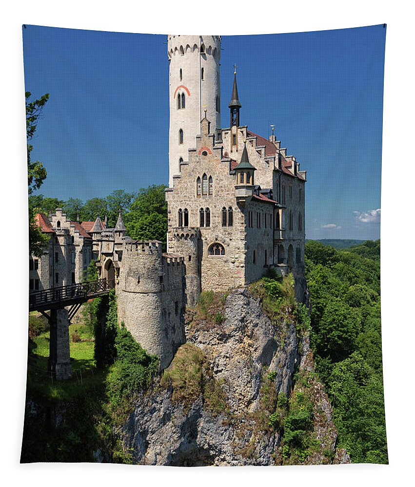 Lichtenstein Castle Tapestry featuring the photograph Lichtenstein Castle by Yair Karelic