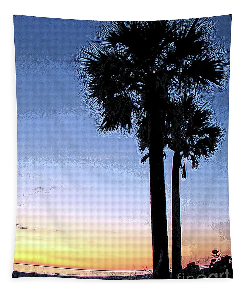 Palm Tree Tapestry featuring the digital art Lido Palm by Karen Francis