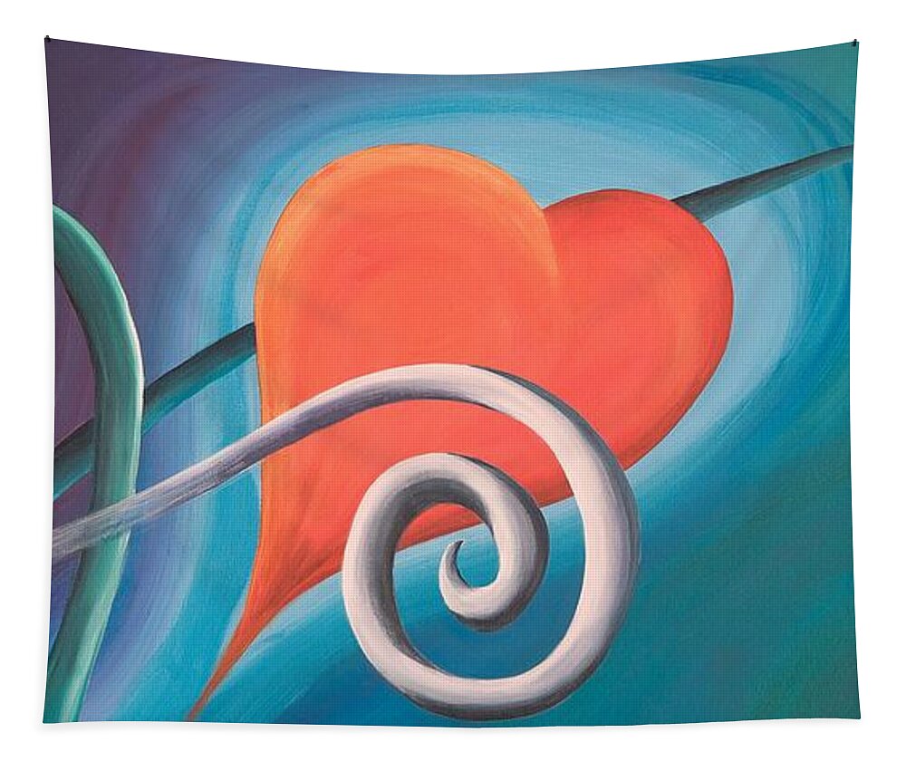 Abstract Framed Prints Tapestry featuring the painting Life Force by Reina Cottier
