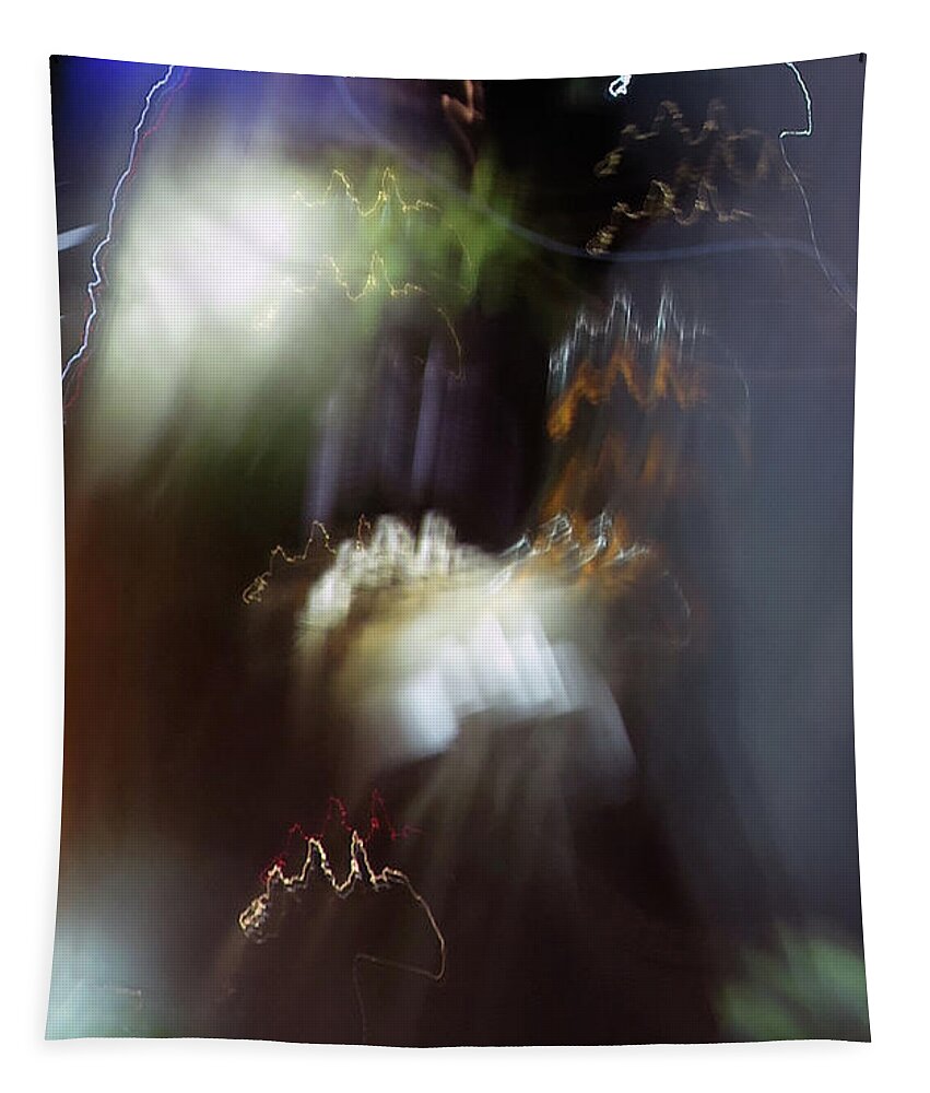 Corday Tapestry featuring the photograph Light Paintings - No 4 - Source Energy by Kathy Corday