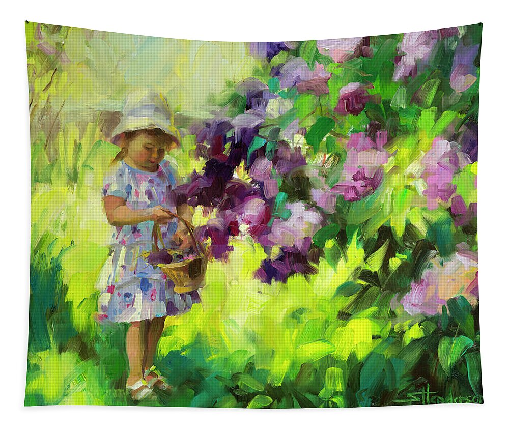 Spring Tapestry featuring the painting Lilac Festival by Steve Henderson