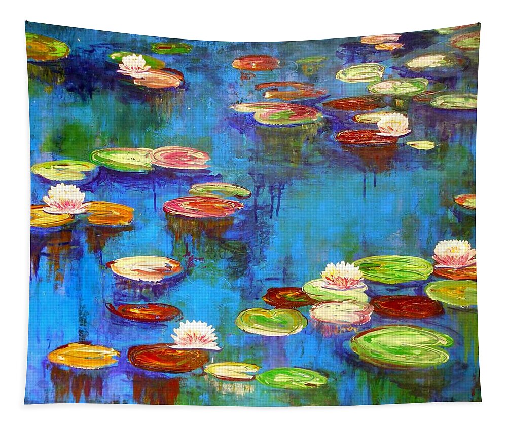 Painting Tapestry featuring the painting Lillies by Angie Wright