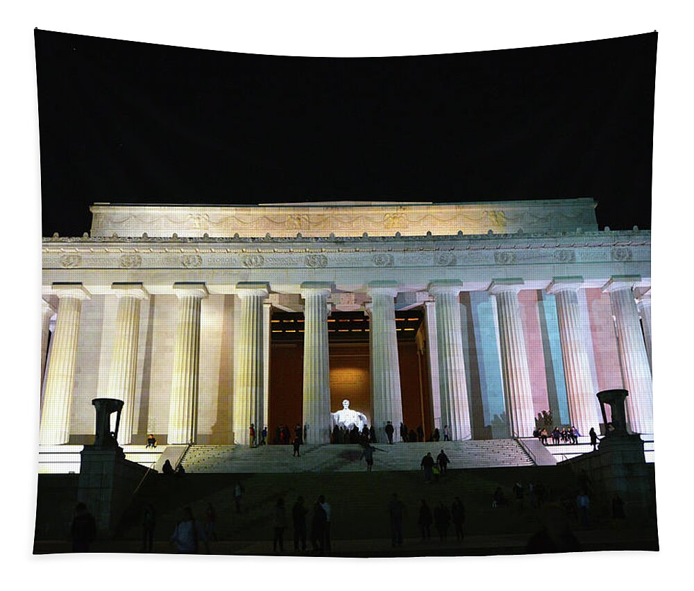  Tapestry featuring the photograph Lincoln Memorial - from Reflecting Pool by Brian O'Kelly