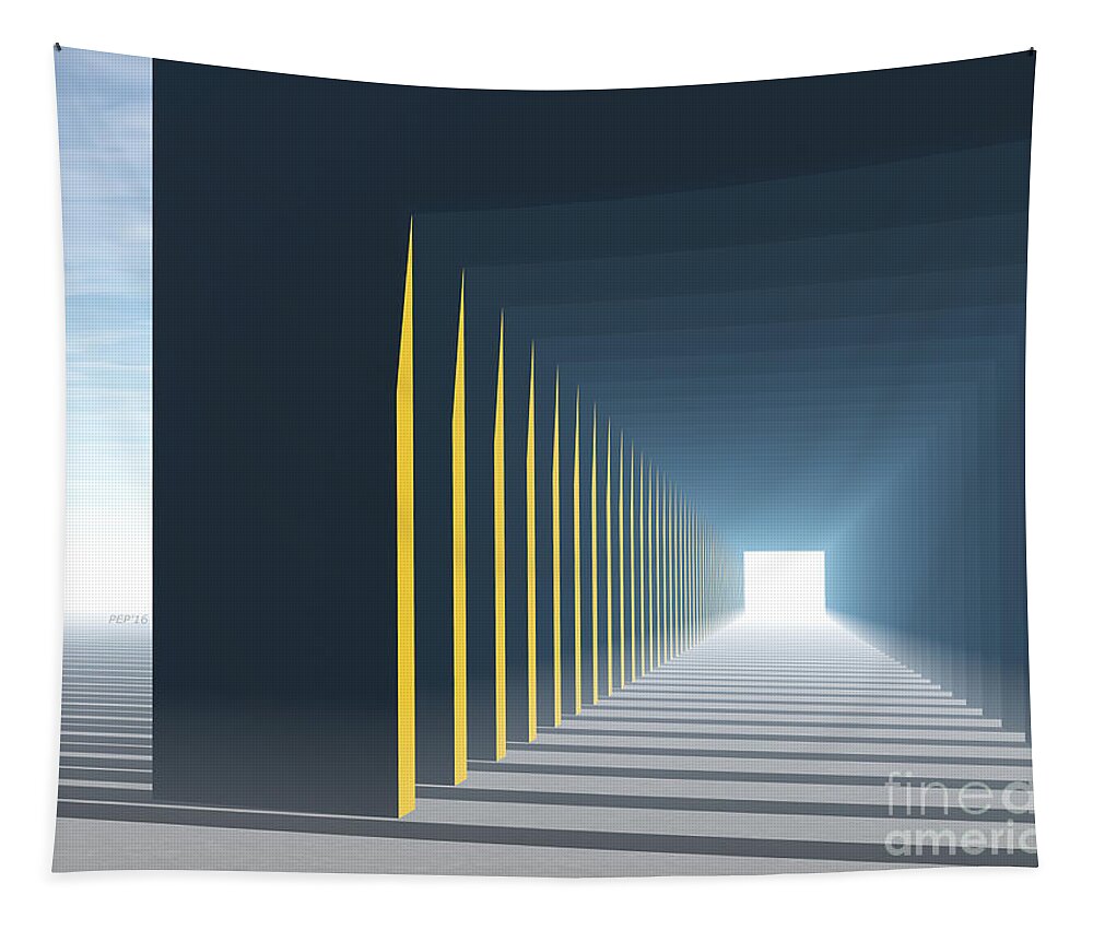 Three Dimensional Tapestry featuring the digital art Linear Perspective of Light by Phil Perkins
