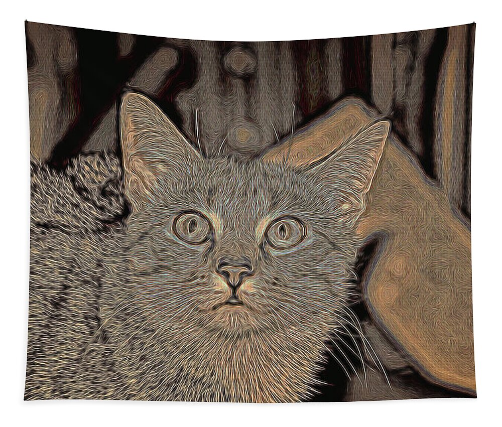 Cat Tapestry featuring the photograph Little Bit by David Yocum