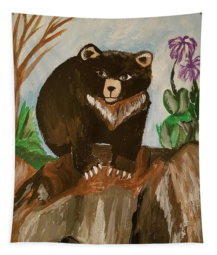 Little Black Bear Tapestry featuring the photograph Little Black Bear by Maria Urso