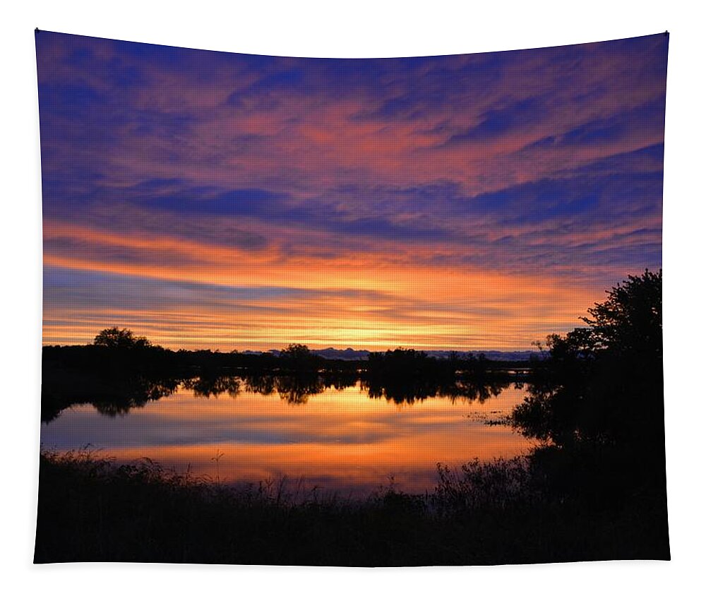 Sunset Tapestry featuring the photograph Little Fly Creek Sunset 1 by Keith Stokes