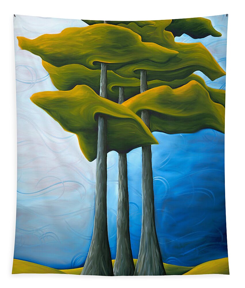 Landscape Tapestry featuring the painting Living In The Shadow by Richard Hoedl
