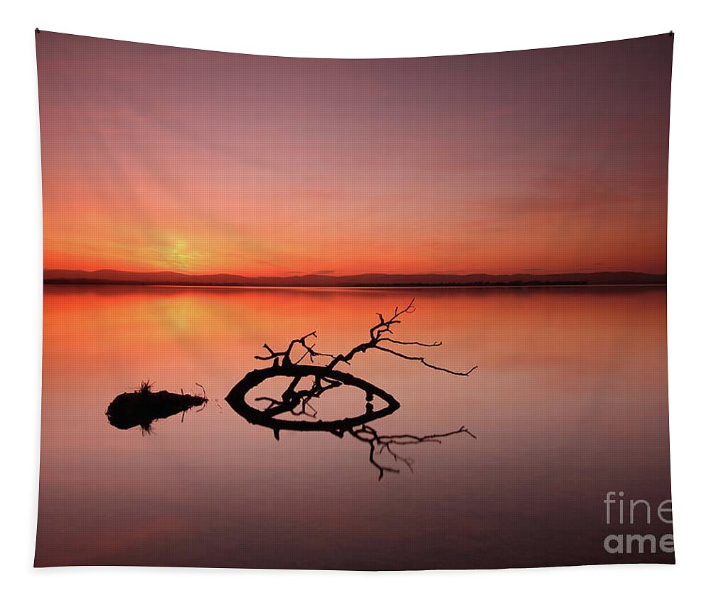 Loch Leven Tapestry featuring the photograph Loch Leven Sunset by Maria Gaellman