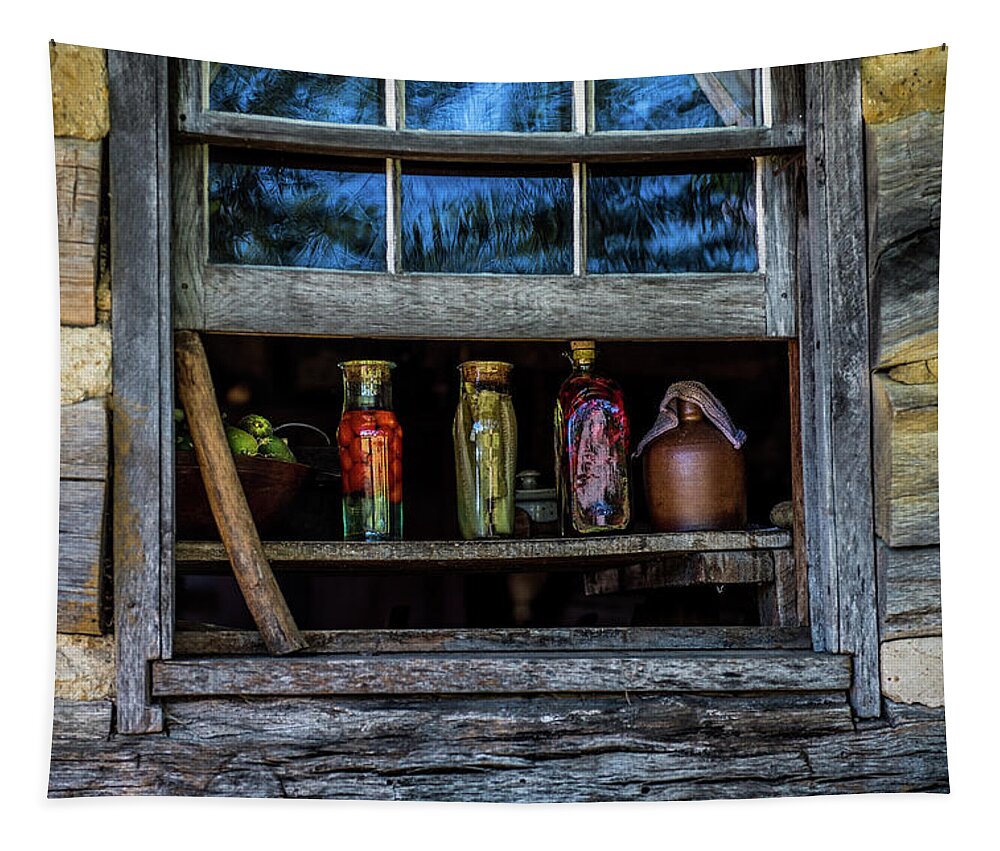 Window Tapestry featuring the photograph Log Cabin Window by Paul Freidlund
