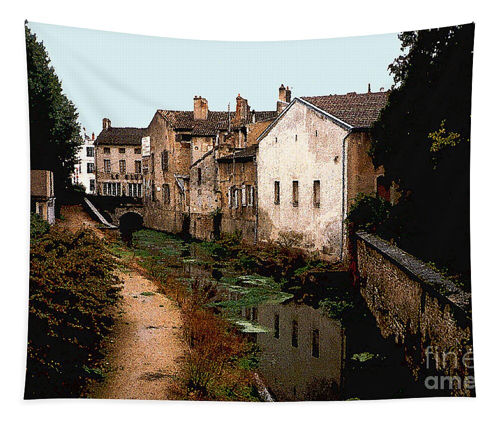 France Tapestry featuring the photograph Loire Valley Village Scene by Nancy Mueller