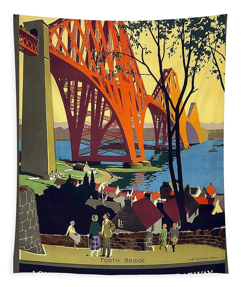 London Tapestry featuring the mixed media London and North Eastern Railway - Retro travel Poster - Vintage Poster by Studio Grafiikka