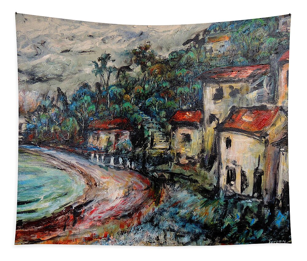 Art Tapestry featuring the painting Lonely Bay by Jeremy Holton