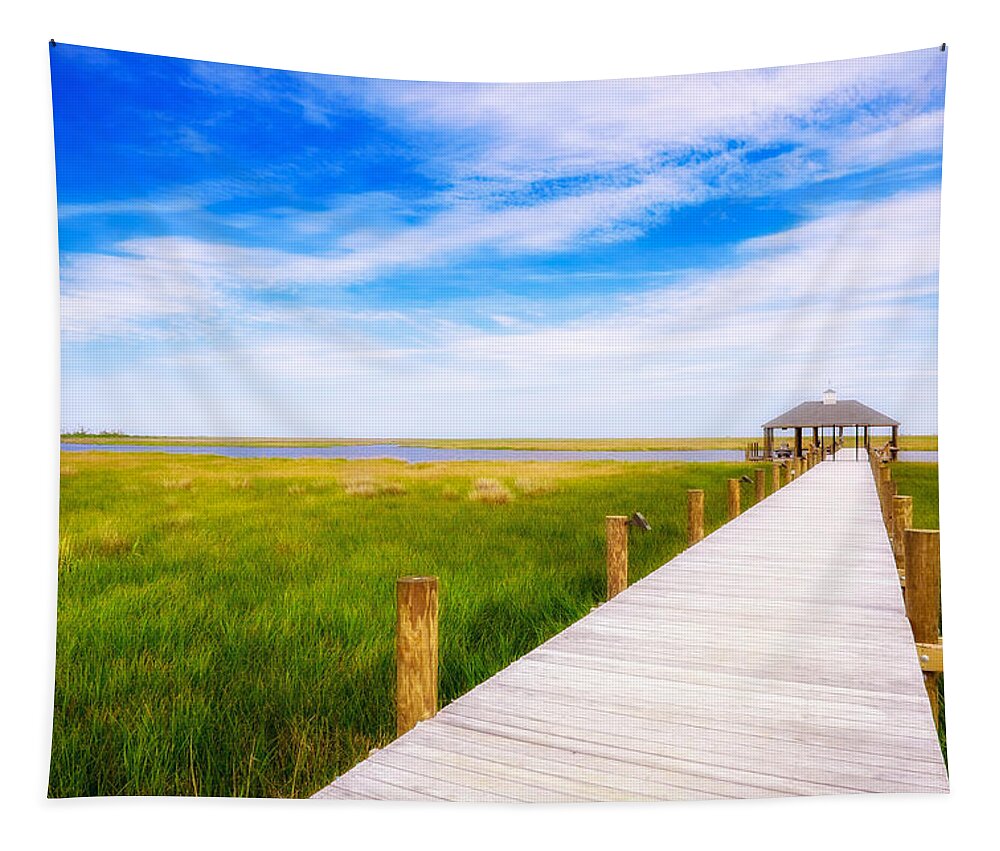 Gulf Of Mexico Tapestry featuring the photograph Lonely Pier II by Raul Rodriguez