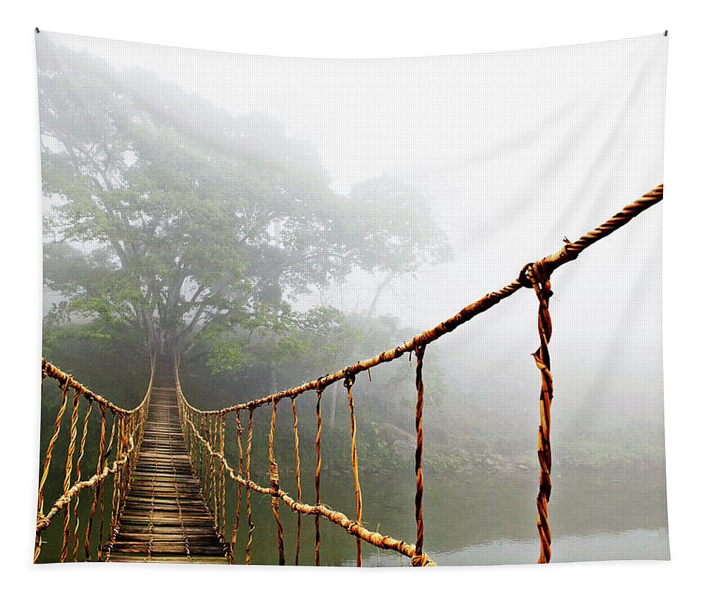 Long Rope Bridge Tapestry by Skip Nall - Pixels Merch