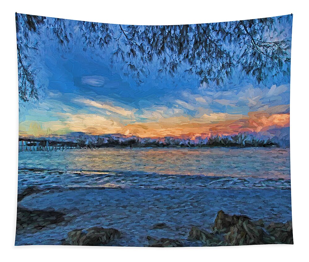 Longboat Pass Tapestry featuring the photograph Longboat Pass 2 by HH Photography of Florida
