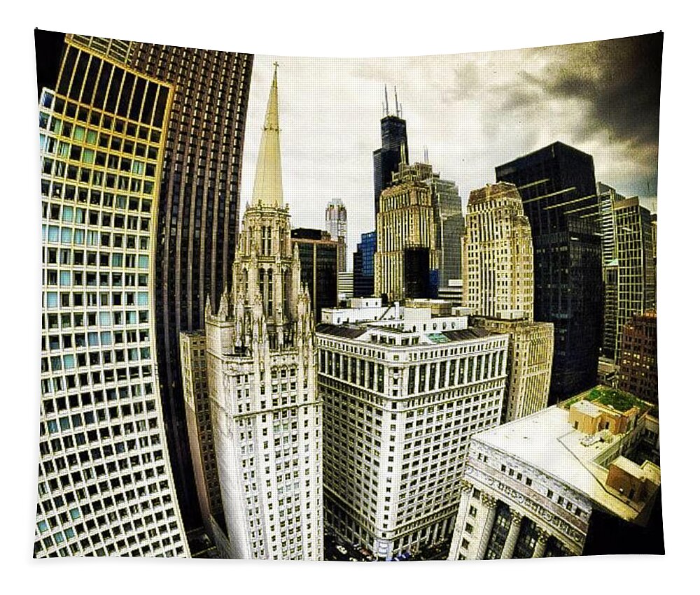 City Tapestry featuring the photograph Looking Towards The Southwest And The Sears Tower by Nick Heap
