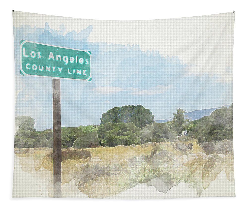 California Tapestry featuring the photograph Los Angeles County Line by Lenore Locken