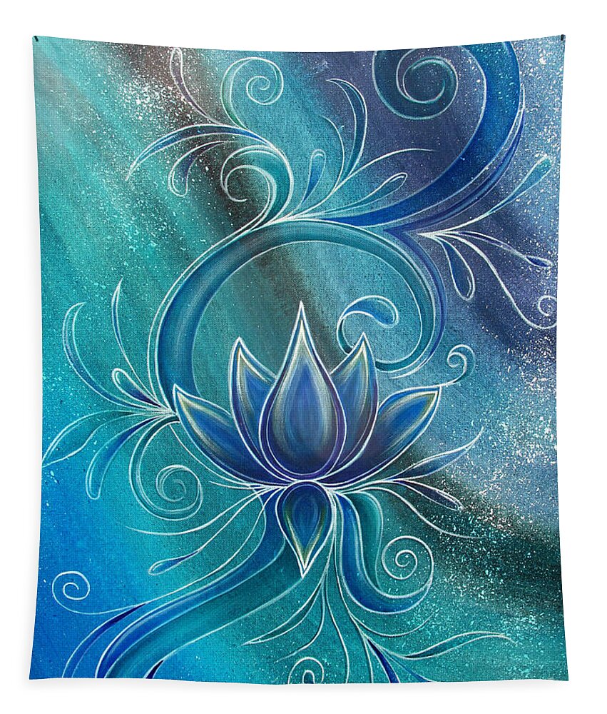 Lotus Tapestry featuring the painting Lotus 2 by Reina Cottier