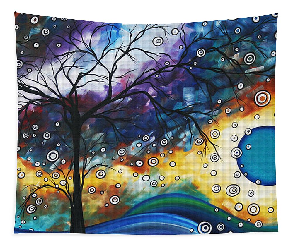 Wall Tapestry featuring the painting Love and Laughter by MADART by Megan Aroon