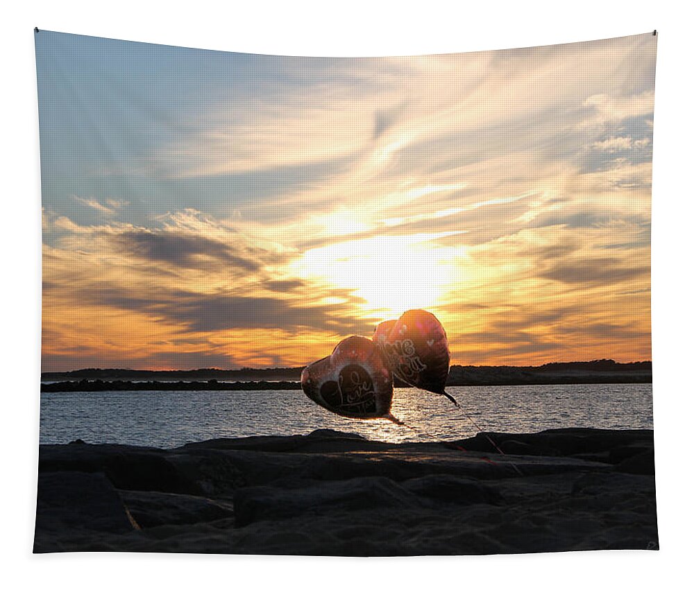 Love Tapestry featuring the photograph Love As The Sun Goes Down by Robert Banach