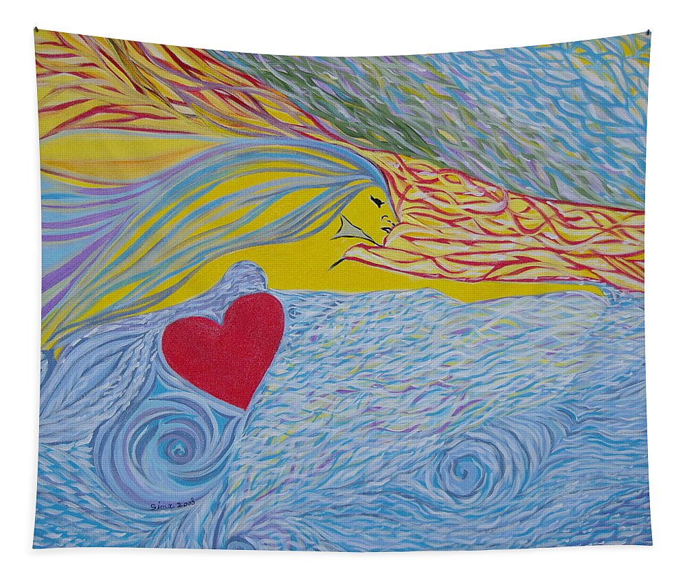 Love Tapestry featuring the painting Love For Ever by Sima Amid Wewetzer