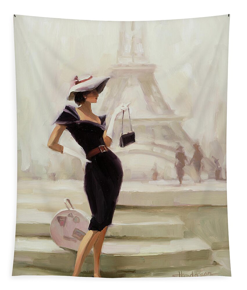 Paris Tapestry featuring the painting Love, from Paris by Steve Henderson