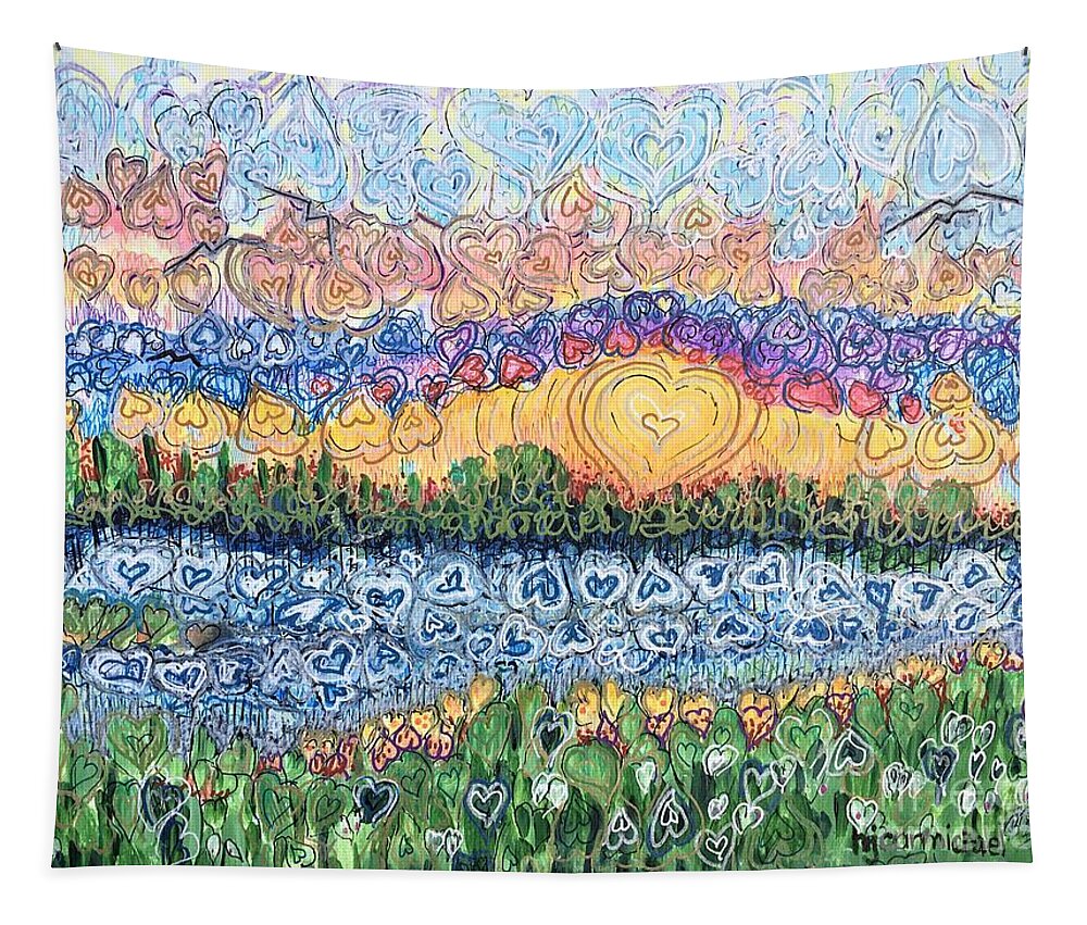 Love Tapestry featuring the painting Love is Everywhere if You Look by Holly Carmichael